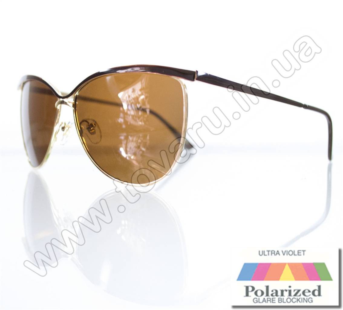 Окуляри жіночі сонцезахисні поляризаційні - Коричневі (коричнева лінза) - 015194