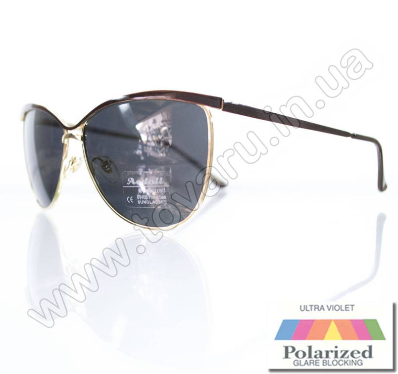 Окуляри жіночі сонцезахисні поляризаційні - Коричневі (чорна лінза) - 015194, фото 1