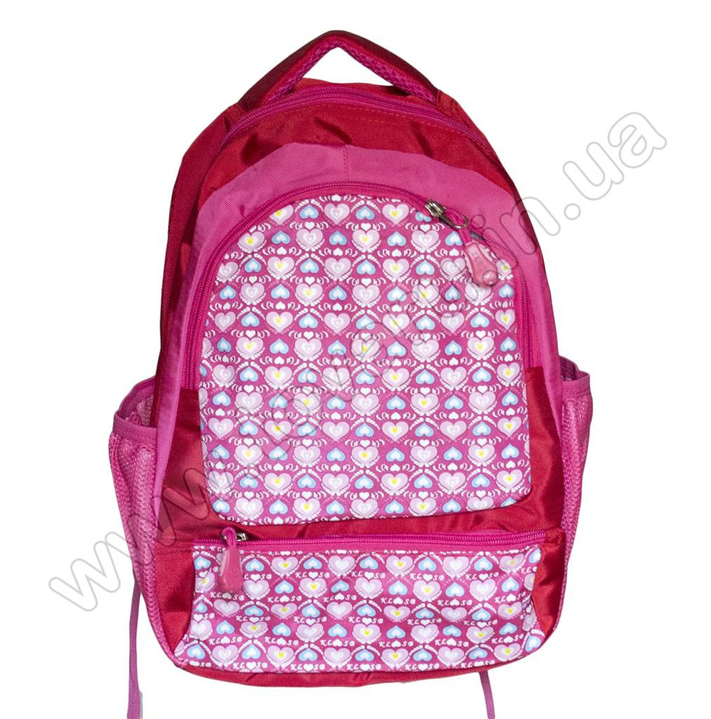 Оптом 1067 - Рюкзак сердечка - Червоно-рожевий