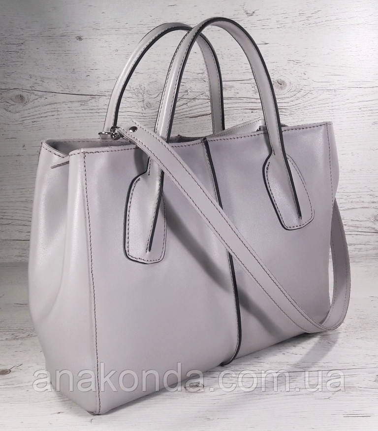 53-1 Натуральна шкіра, Сумка жіноча шкіряна пастельно-бузкова, світла фіолетова світла фіолетова