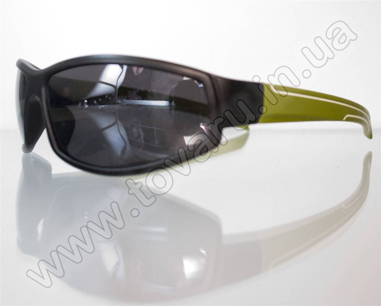 Очки мужские солнцезащитные спортивные - Черно-зеленые - 2093 - фото 1 - id-p73372669
