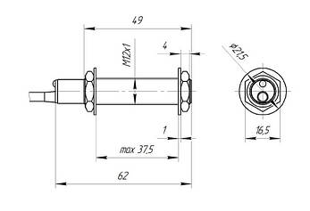 Індуктивний датчик HURON LJ12A3-4-Z/BX NPN NO відкритий, фото 2
