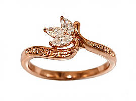 Каблучка XР. Позолота ЧВ. Камені: білий циркон. Є: 18р 19р