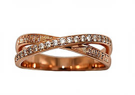 Каблучка XР. Позолота ЧВ. Камені: білий циркон. Є: 16р 17р