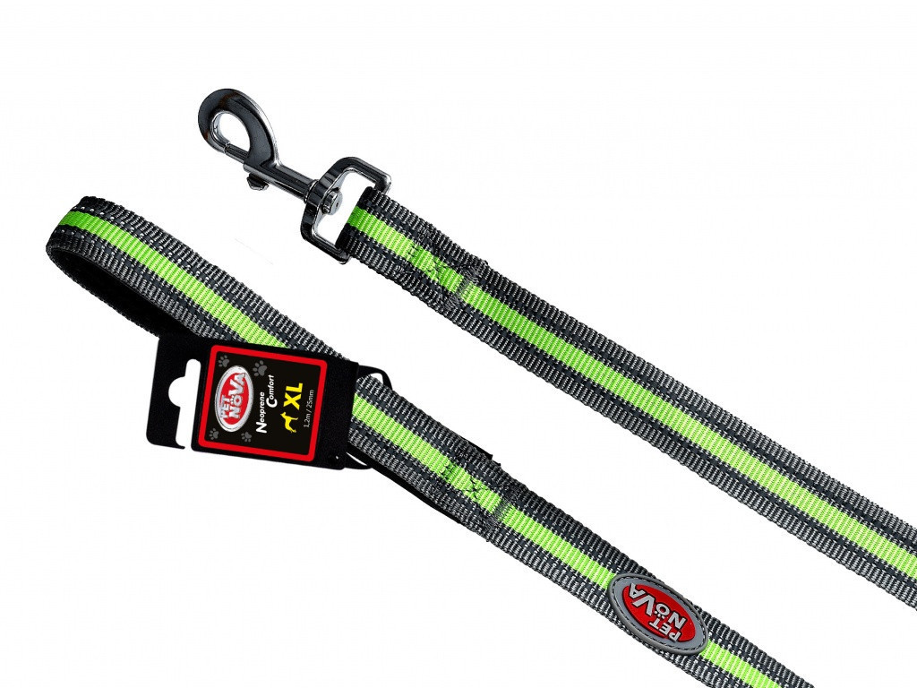 Повідець із відбивачем Pet Nova Neo Comfort XL 2.5 х 120 см Сірий