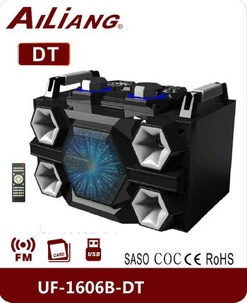 Сабвуфер Ailiang UF-1606B-DT, портативна акустика-бумбокс на акумуляторі, фото 1