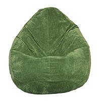 Бескаркасное кресло мешок Флок PufOn, L, Зеленый бутылка, Зеленый бутылка