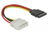 Кабель живлення внутрішній MoleX-SATA 15p M/F Delock(70.06.0100) 0.15m прямий 4pin