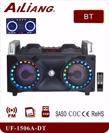Портативний бумбокс колонка Ailiang UF-1506A-DT Bluetooth сабвуфер, фото 1