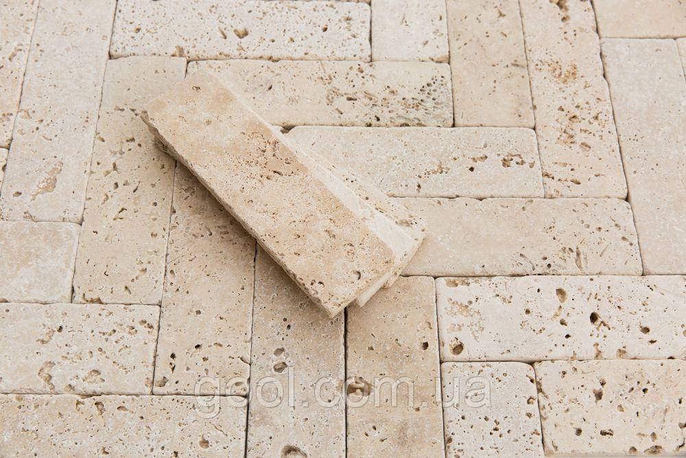 Травертин Noche Brushed Travertine (Жовтий) 75х150х10 мм. плитка брашована матова, фото 1