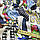 Шовк японський стрейч білий в кольорові англійські букви, ш.150, фото 2