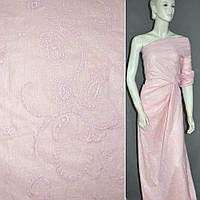 Батист серебристо-розовый с вышивкой и напылением ш.140 (10214.066)
