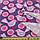 Мікровельвет фіолетовий в рожево-бузкові пташки, квіти, ш.145, фото 2