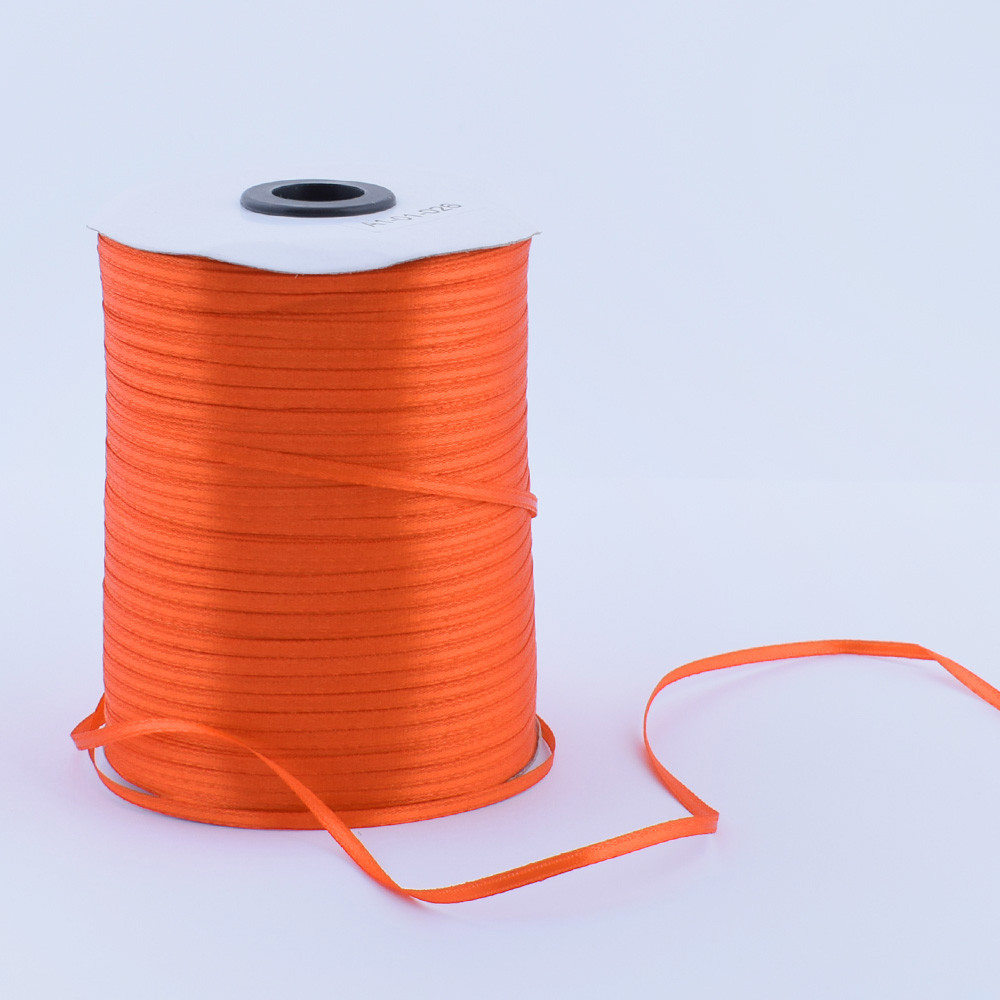 Стрічка атласна 3мм помаранчева А1-01-025 на метраж (бобіна 880яр/315г) (56253.025)