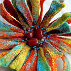 Повстяна брошка квітка ручної роботи "Осіння Хризантема", фото 2