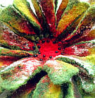 Повстяна брошка квітка ручної роботи "Зелена Хризантема Арбузик", фото 2