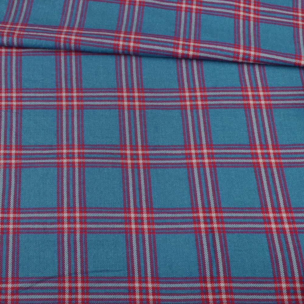 Шотландка синя в червону клітинку, ш.143