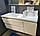 Комплект меблів для ванної 125 см із дзеркалом і пеналом Fancy Marble Cyprus, фото 4