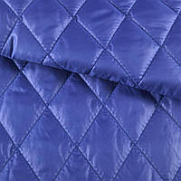 Ткань плащевая стеганая блестящая ромбы 4,5х4,5 см синяя, ш.150 (13606.003)