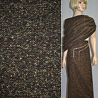 Рогожка букле пальтово-костюмна з вовною, метанитка золотиста, коричнево-чорна, ш.150