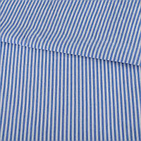 Тканина сорочкова в біло-блакитну смужку, ш.145