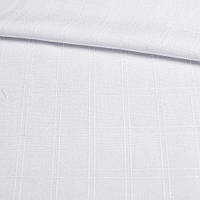 Тканина сорочкова біла в велику атласну клітку, ш.145