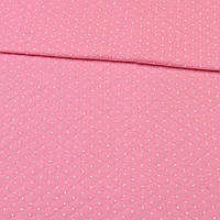 Капитон трикотаж стеганый ромбами с белыми точками розовый ш.160 (14544.003)