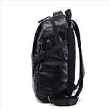 Рюкзак чоловічий міській з екошкіри CCZ (чорний), фото 4