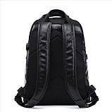 Рюкзак чоловічий міській з екошкіри CCZ (чорний), фото 3