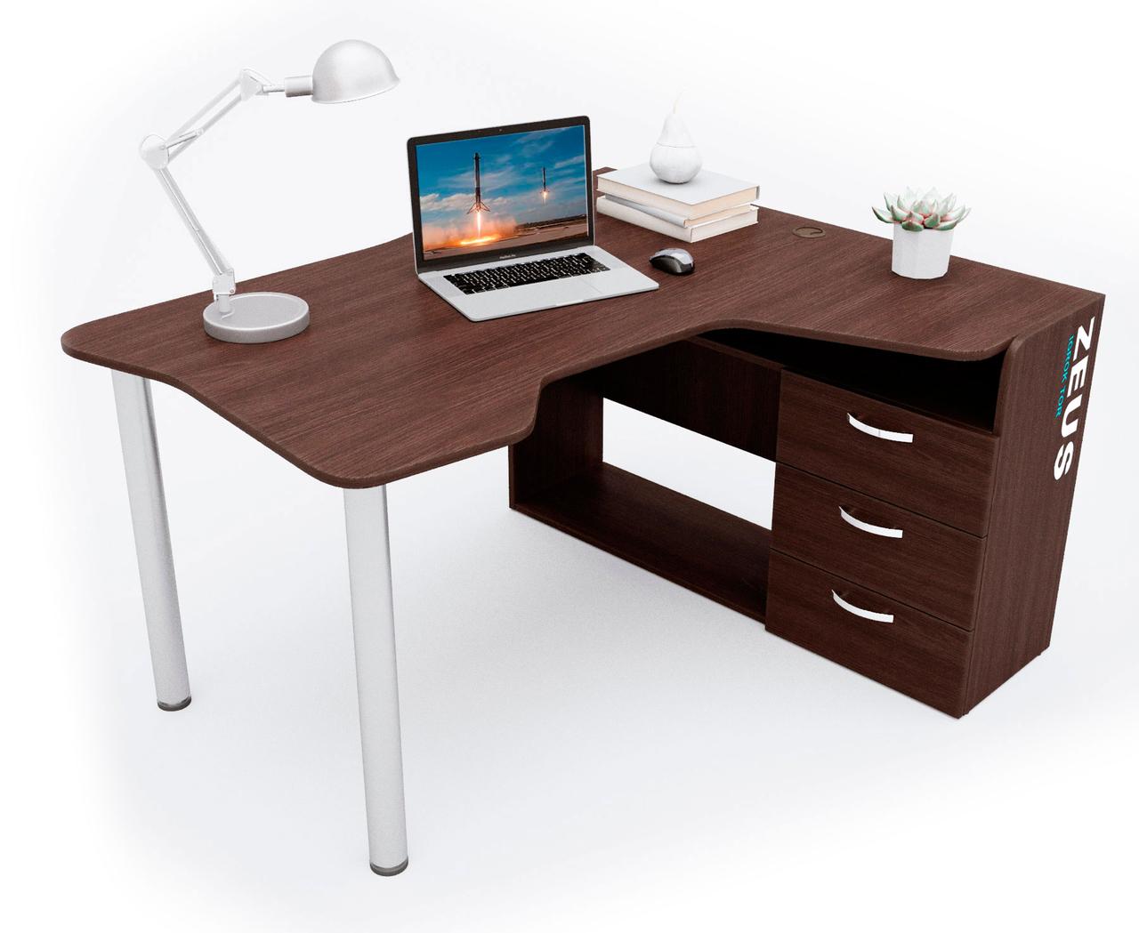 Геймерський стіл "Igrok-TOR" 140х85х75 см. Горіх/Горіх, фото 1