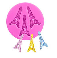 Молд силіконовий Ейфелева вежа 65 мм рожевий