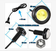 Яскраві DRL лінзи "Орлине око" COB LED EAGLE EYE 23 мм 3 W (Білий), фото 3