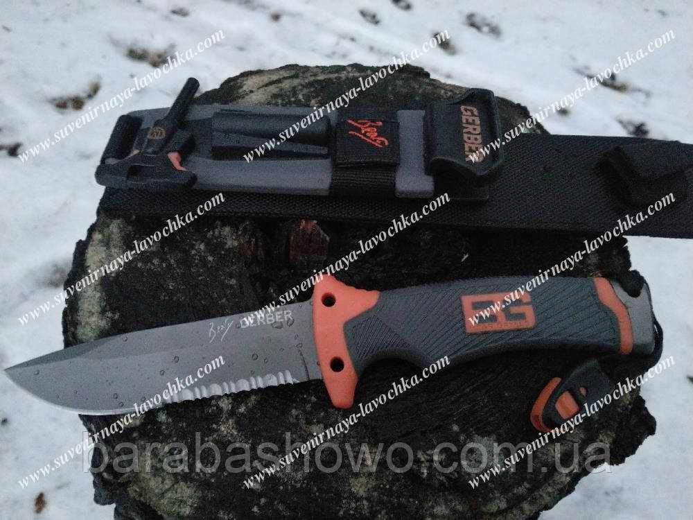 Нож Bear Grylls Gerber military. Якісний міцний ніж для виживання, військових, солдатів