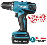 Дриль-шурупокрут акумуляторний Мakita DF347DWE (Li-Ion 14.4V G-battery;1,3Ач; 30/15Нм; 1,4кг)