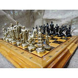 Шахи ексклюзивні, подарункові ручної роботи (дошка дерев'яна, бронзові фігури), фото 3