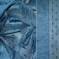 Вуаль тюль шифон креш полоса атласная, нить с ресничками, сине-серая, ш.280 (30134.001)