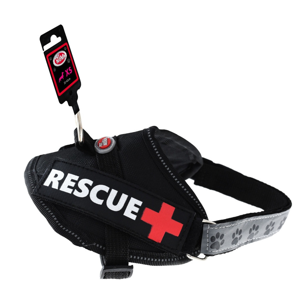 Шлея посилена Pet Nova Rescue+ XS 30-40 см Чорна