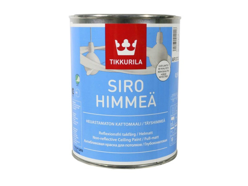 Фарба для стелі TIKKURILA SIRO HIMMEA (ТІККУРІЛА СІРО МАТ) 0.9л (AP), біла