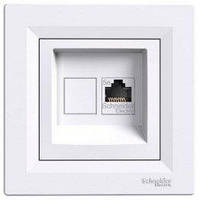Розетка комп'ютерна RJ45 cat5e UTP Schneider Electric Asfora Білий EPH4300121