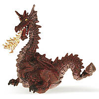Іграшка фігурка Червоний дракон із полум'ям 15 см Papo