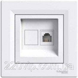 Розетка телефонна RJ11 на Schneider Electric Asfora Білий EPH4100121