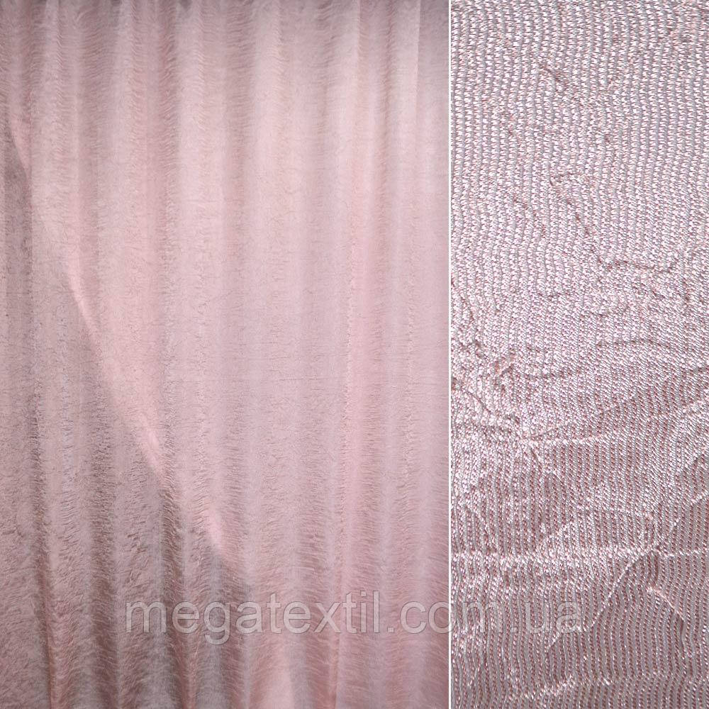 Органза жата тюль з ниткою шовкової густий, рожева, ш.280