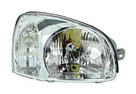 Права передня фара Hyundai Santa Fe I 2000-2005 H4, сіра рамка, мех./ел. реєстр. 221-1139R-LDEMD