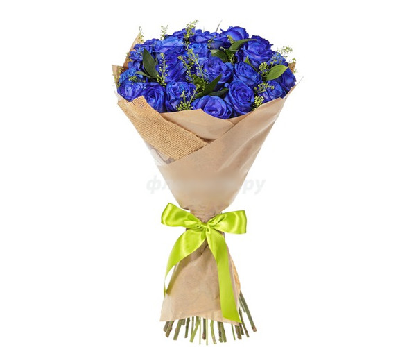 Букет з оригінальних синіх троянд "Вишуканість"