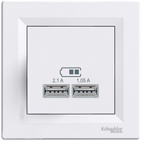Розетка USB 2.1A Schneider Electric Asfora Білий EPH2700221