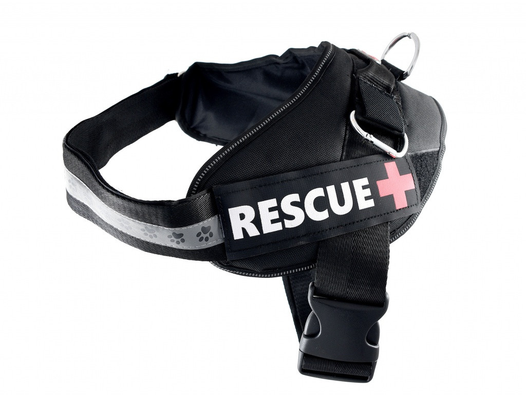 Шлея посилена Pet Nova Rescue+ L 65-80 см Чорна
