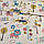 Льон рогожка блекаут для штор жирафи, леви, квіти на молочному тлі, ш.280, фото 3