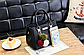 Жіноча чорна сумка з брелоком код 3-404, фото 6