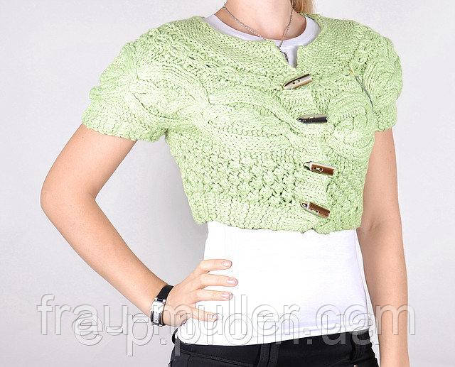 В'язаний жилет на гудзиках NED & HELEN салатовий, фото 1
