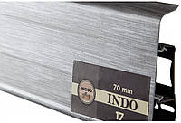 Плинтус напольный "Arbiton INDO" цвет Алюминий №17, размер 2500х70х26мм